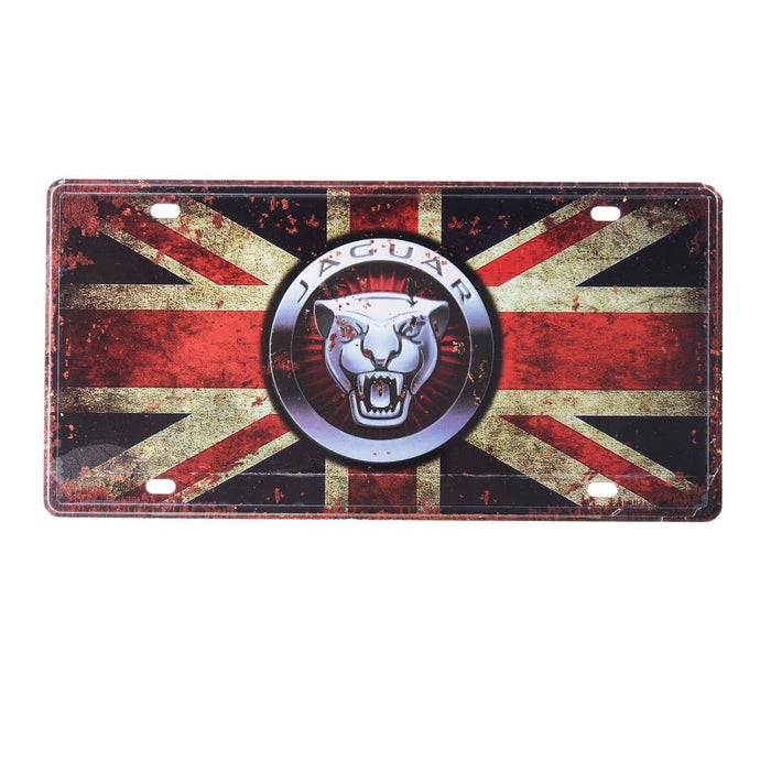 Number Plates wall sign - Jaguar UK Flag