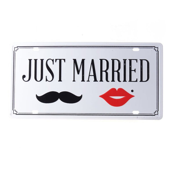 Number Plates wall sign - Just Married