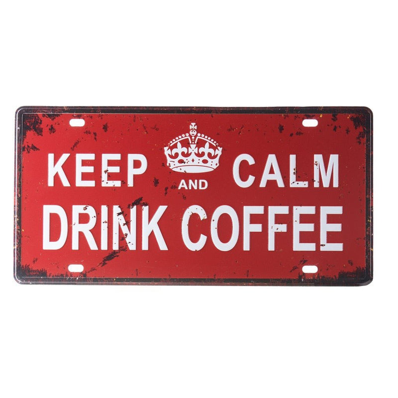 Number Plates wall sign - Keep Calm And Drink Coffee