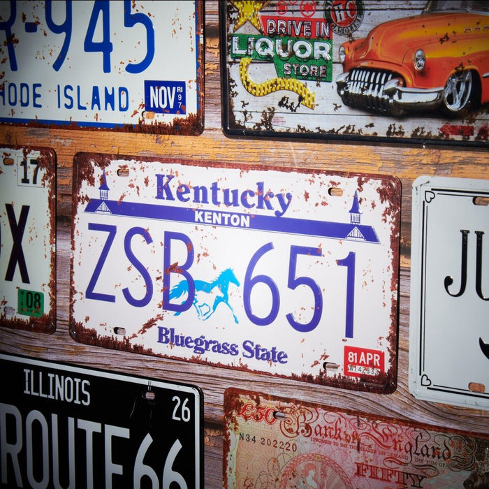 Number Plates wall sign - Kentucky ZSB 651