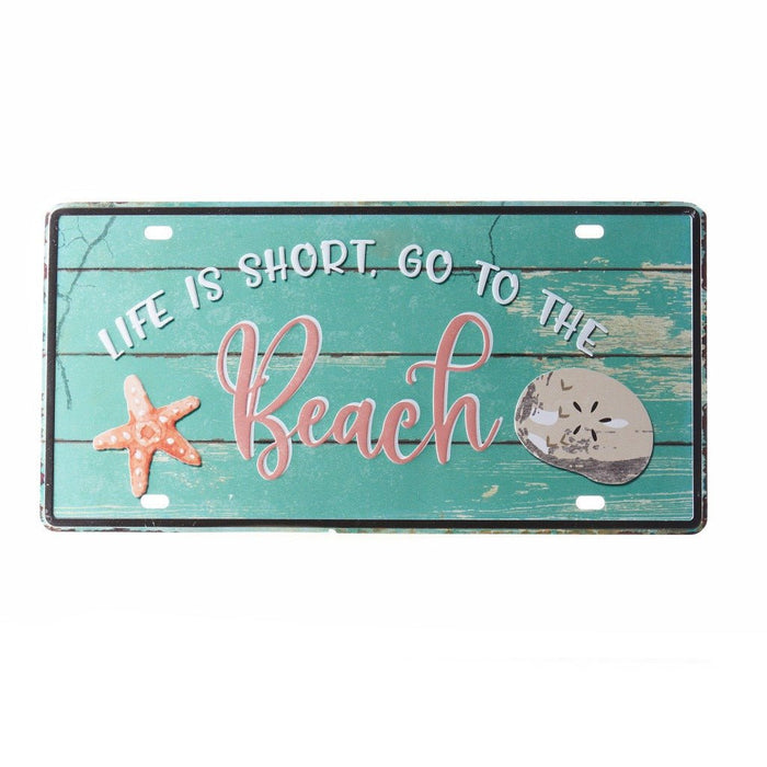 Number Plates wall sign - Life is short, Go to the Beach