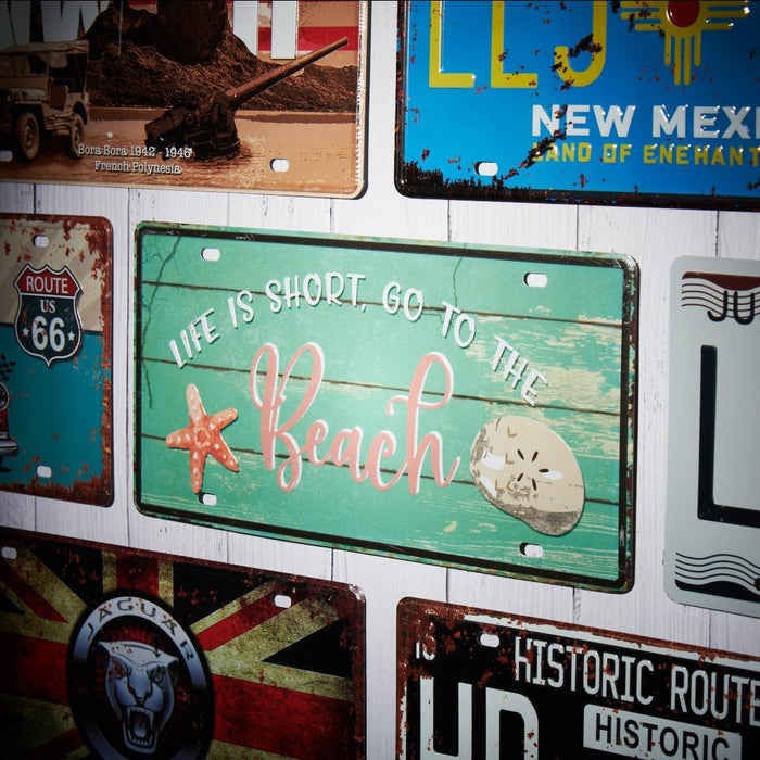 Number Plates wall sign - Life is short, Go to the Beach