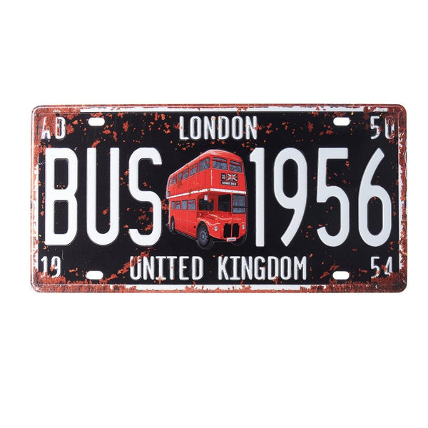 Number Plates wall sign - London Bus 1956