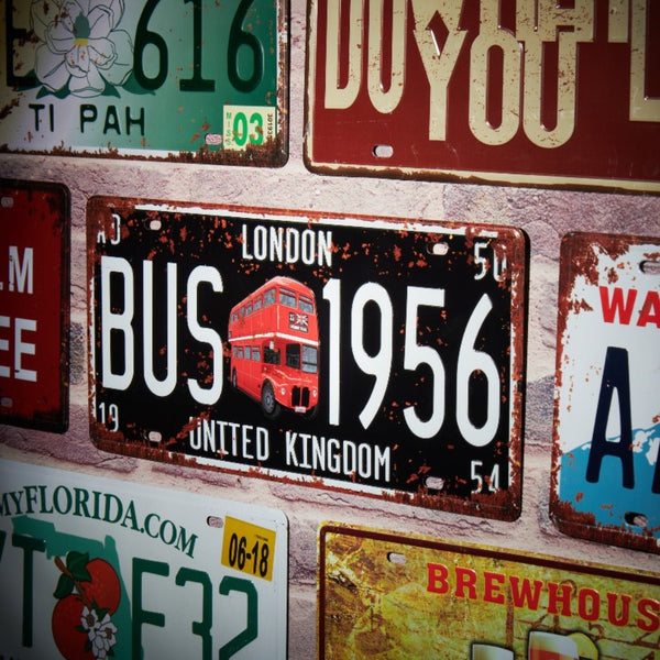 Number Plates wall sign - London Bus 1956