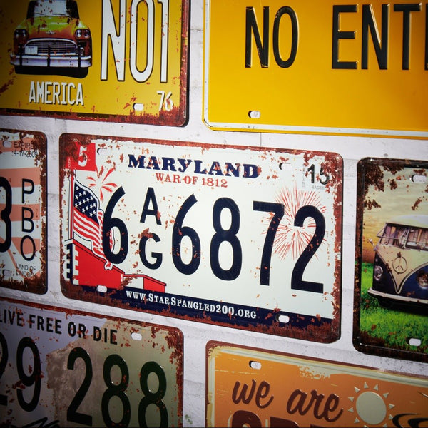 Number Plates wall sign - Maryland 6AG6872