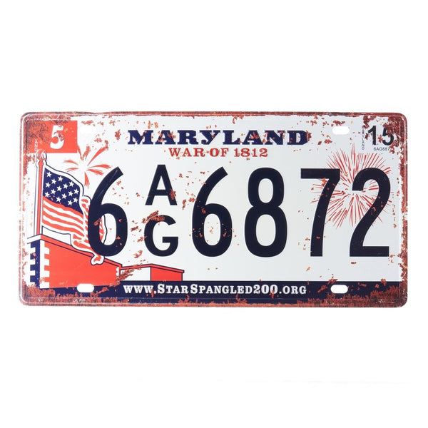 Number Plates wall sign - Maryland 6AG6872