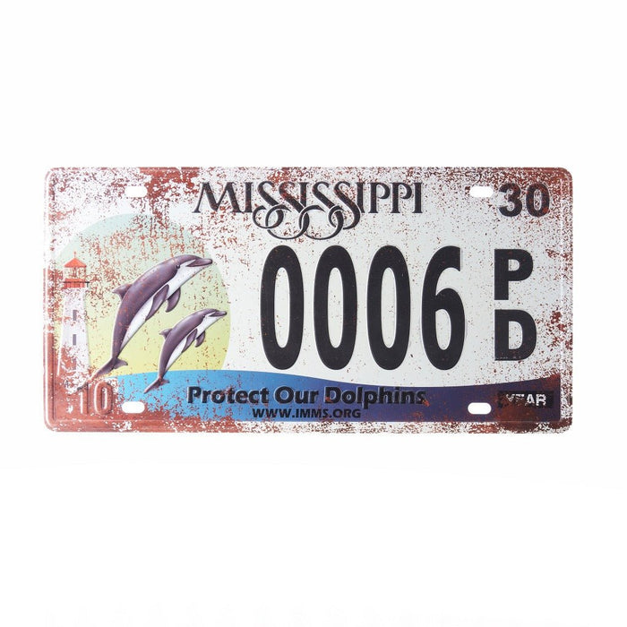 Number Plates wall sign - Mississippi 0006 PD