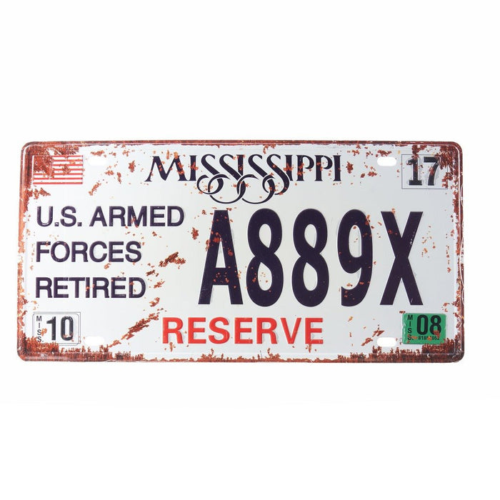 Number Plates wall sign - Mississippi A889X