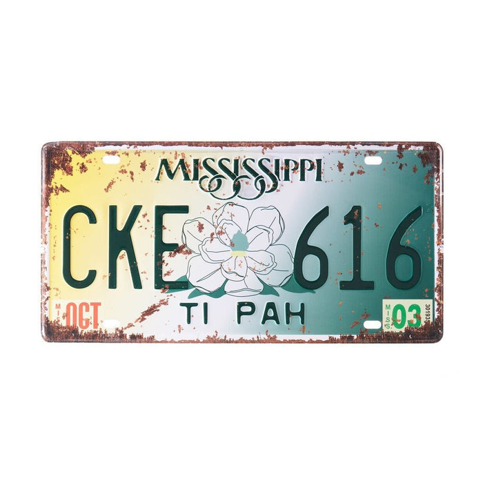 Number Plates wall sign - Mississippi CKE 616
