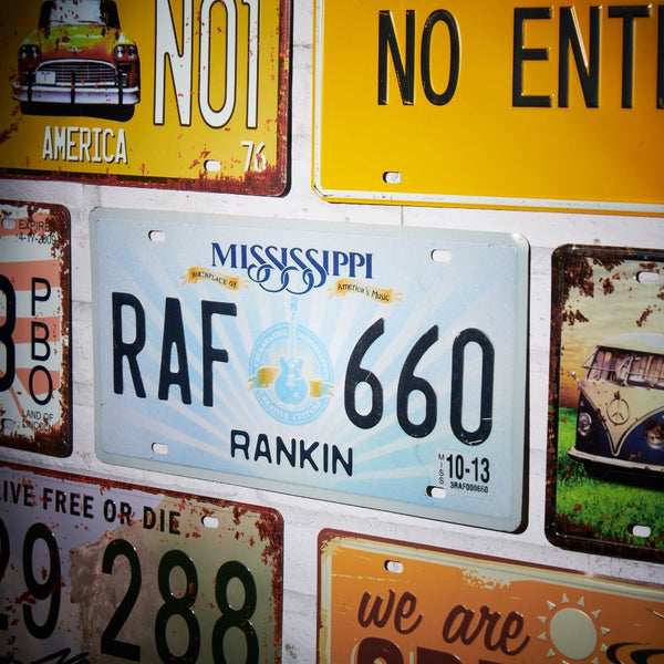Number Plates wall sign - Mississippi RAF 660