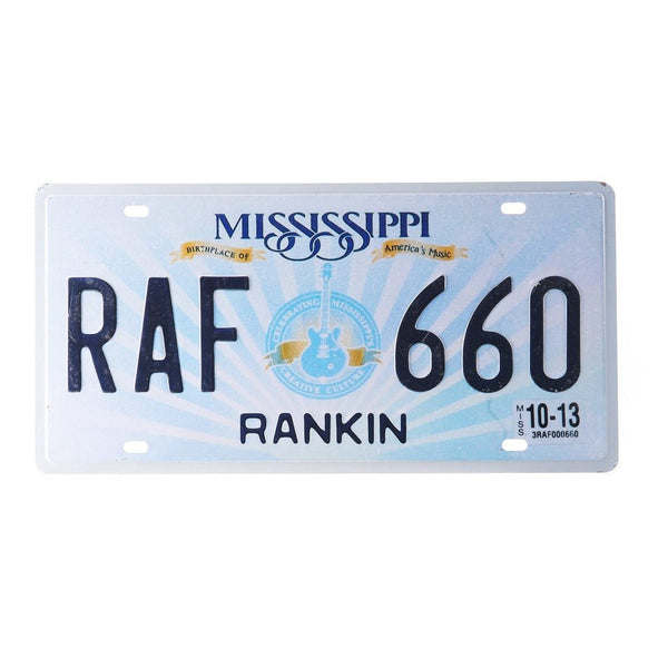 Number Plates wall sign - Mississippi RAF 660