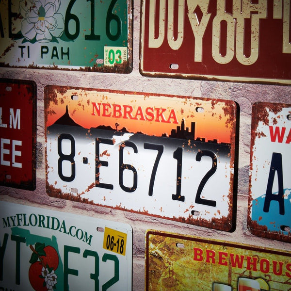 Number Plates wall sign - Nebraska-8-E6712