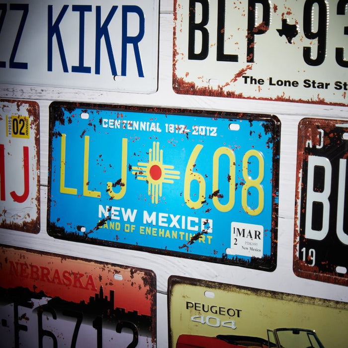 Number Plates wall sign - New Mexico LLJ 608
