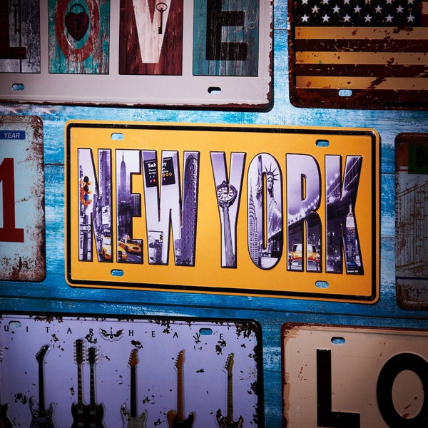 Number Plates wall sign - New York