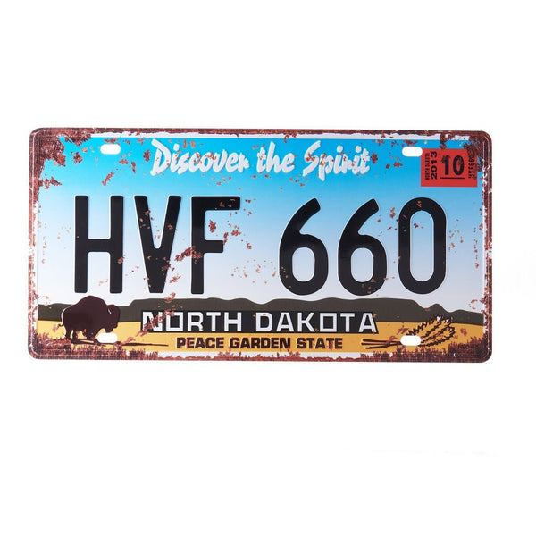 Number Plates wall sign - North Dakota HVF 660