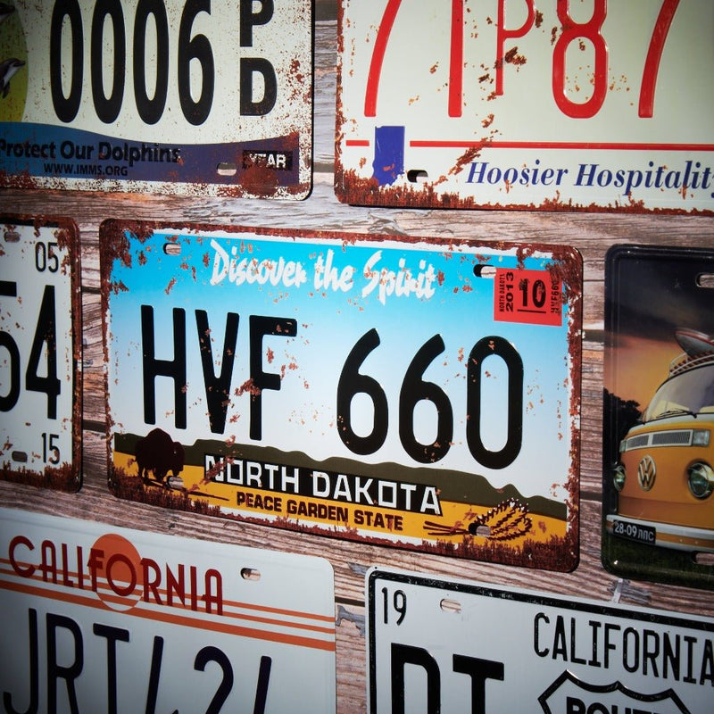 Number Plates wall sign - North Dakota HVF 660
