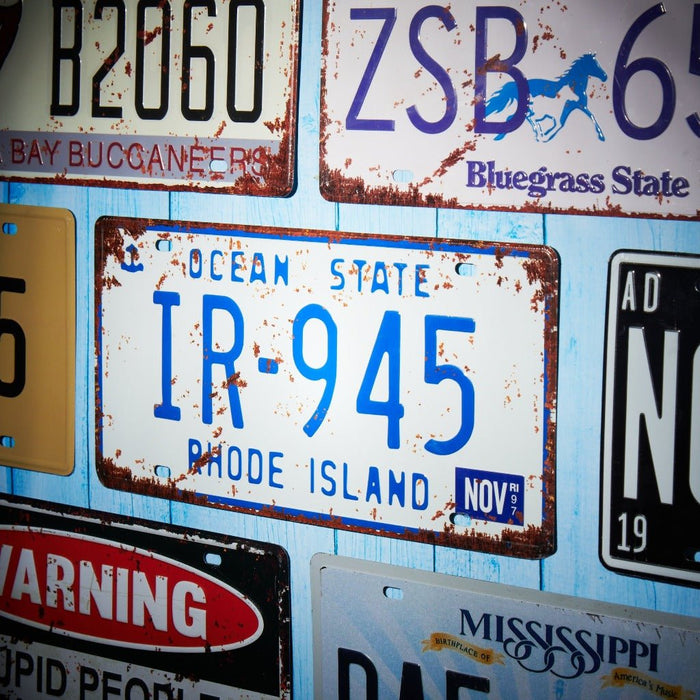 Number Plates wall sign - Ocean state IR 945