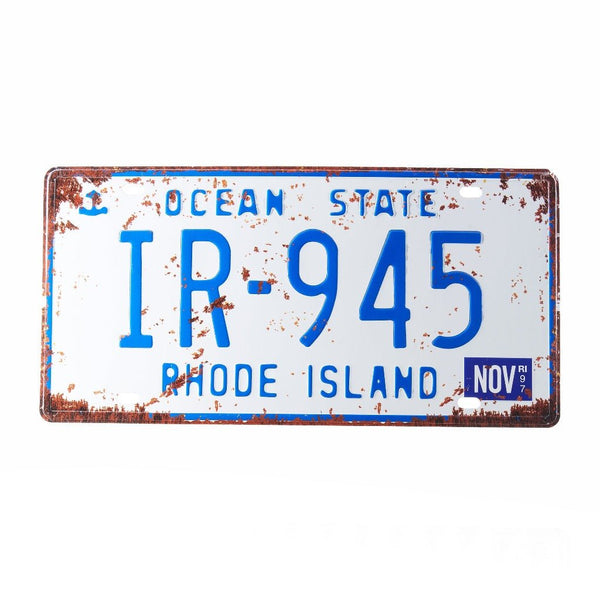 Number Plates wall sign - Ocean state IR 945