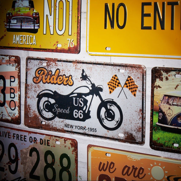 Number Plates wall sign - Riders US 66