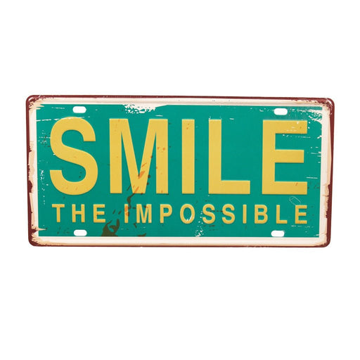 Number Plates wall sign - Smile the impossible - eazy wagon