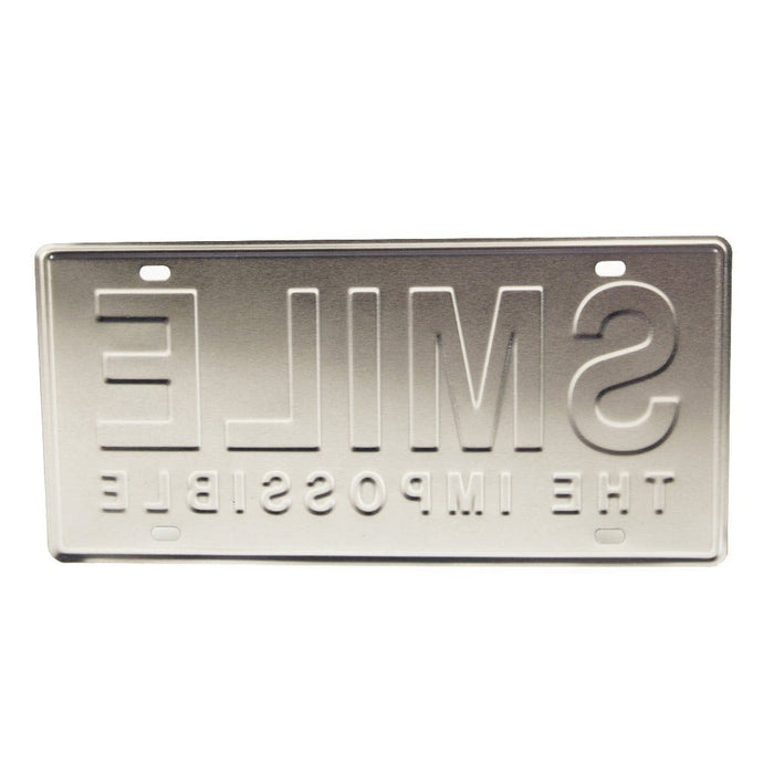 Number Plates wall sign - Smile the impossible - eazy wagon