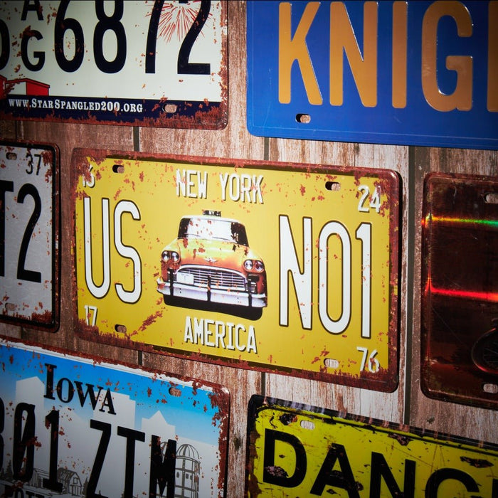 Number Plates wall sign - Taxi US No1