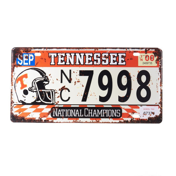 Number Plates wall sign - Tennessee NC 7998