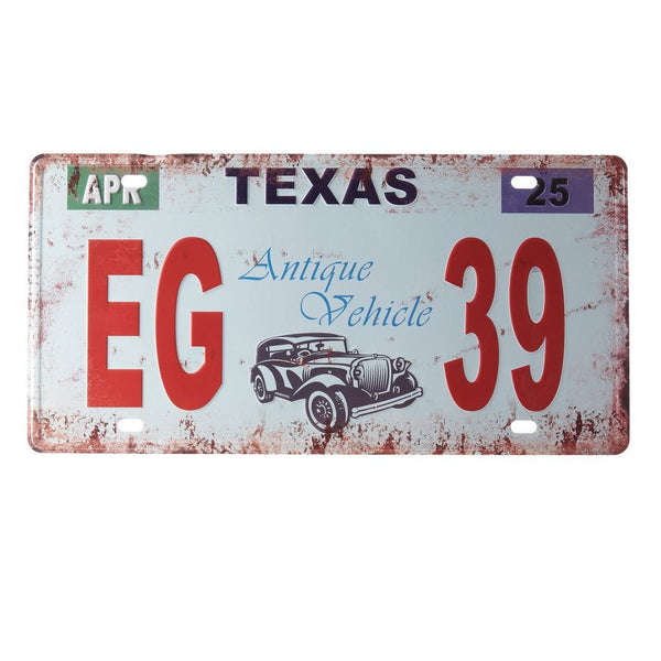 Number Plates wall sign - Texas EG39