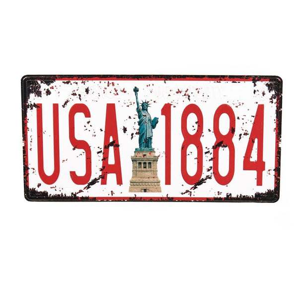 Number Plates wall sign - USA 1884 - eazy wagon