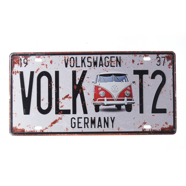 Number Plates wall sign - Volkswagen VOLK T2