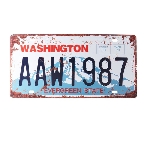 Number Plates wall sign - Washington AAW1987