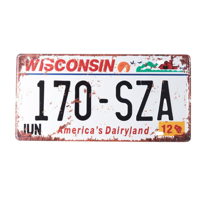 Number Plates wall sign - Wisconsin 170 SZA