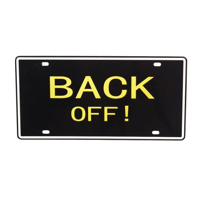 Number Tin Plates wall sign - Back Off! — eazy wagon