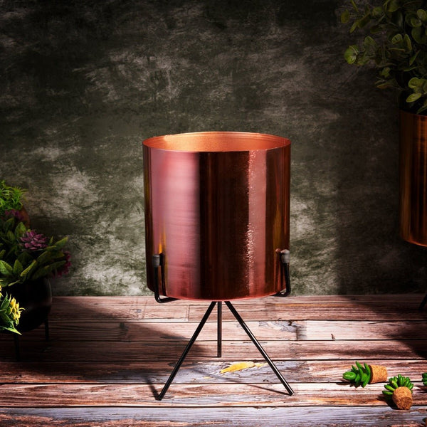Planter stand - Cylindrical planter (Rose gold) - eazy wagon