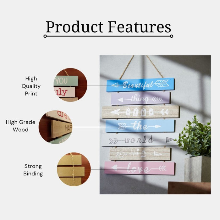 Positive Quotes Wall Hanging - Beauty Full Thing In The World
