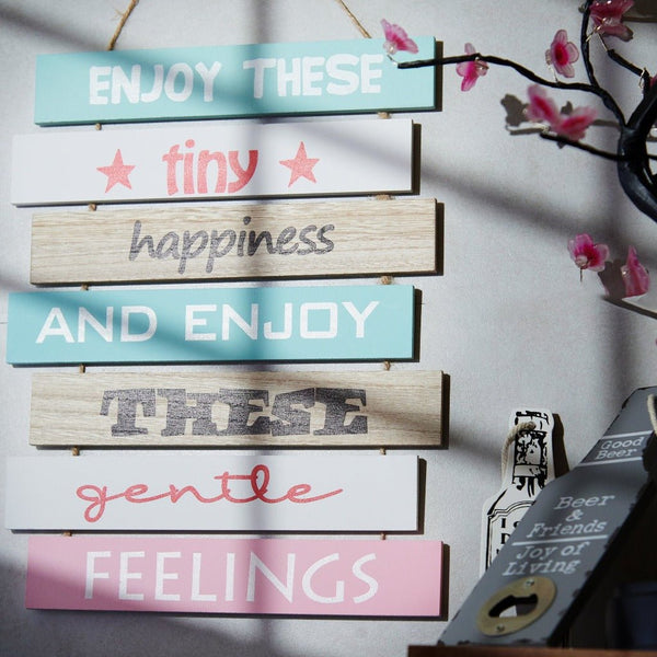 Positive Quotes Wall Hanging - Enjoy These Tiny Happiness