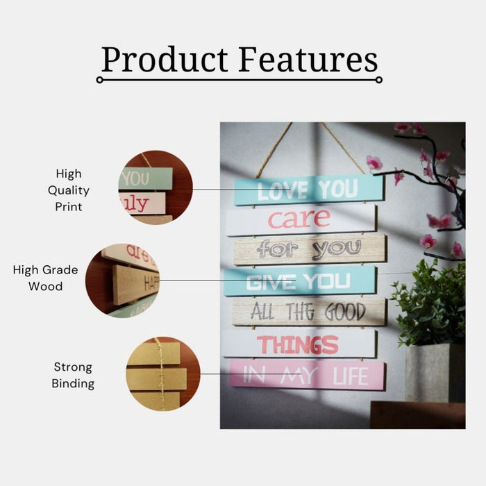 Positive Quotes Wall Hanging - Love You Care For You