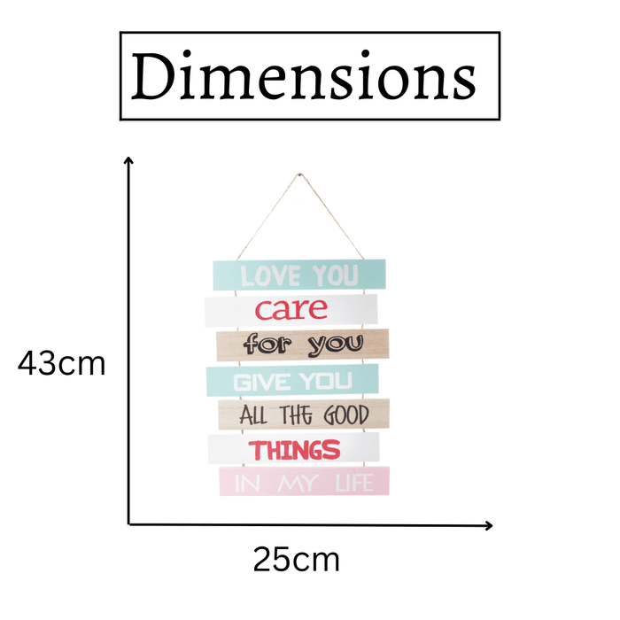 Positive Quotes Wall Hanging - Love You Care For You