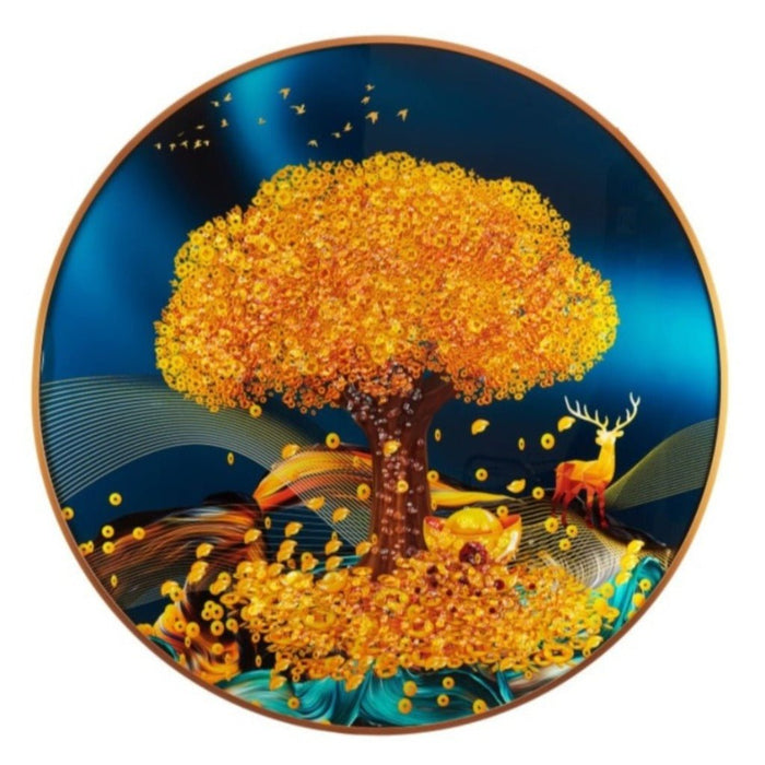 Resin Metal Frames - Golden tree Deer (32" X 32")