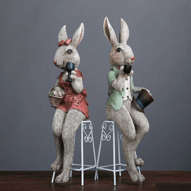Resin showpieces - Bunny Couple Chair