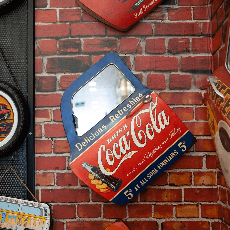 Retro Wall Décor With Mirror - Coca Cola - eazy wagon