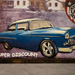 Retro Wall Frame - Blue Chevy Bel Air 1957 - eazy wagon