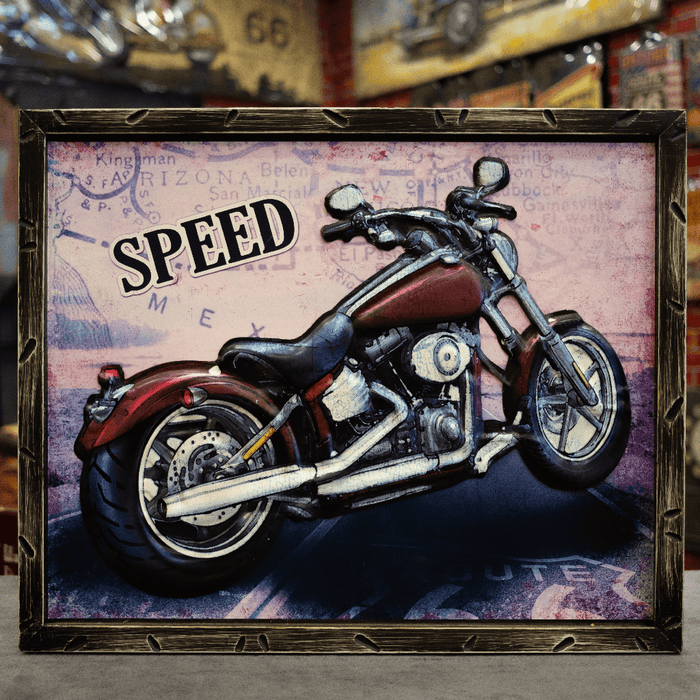 Retro Wall Frame -Harley Davidson’s FatBoy - eazy wagon