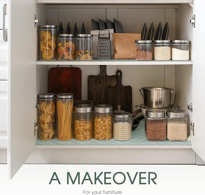 Shelf Liners for Kitchen Plastic - Green Line