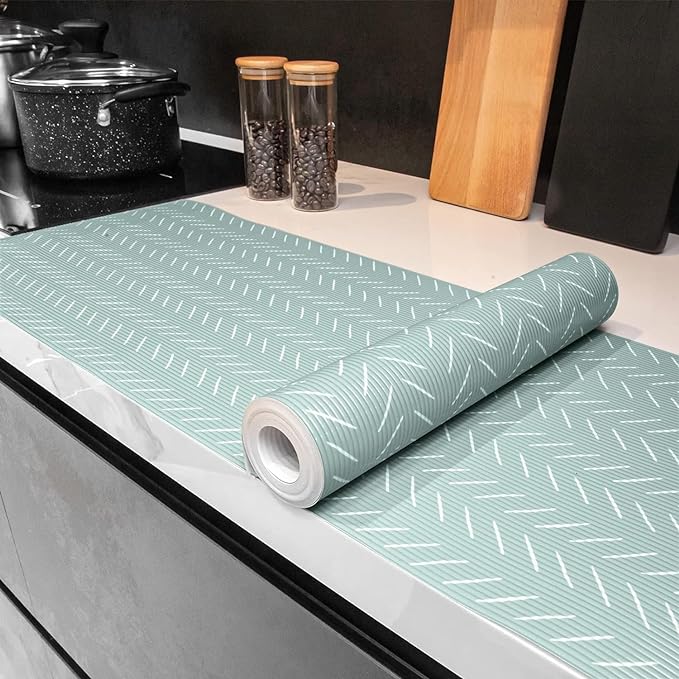 Shelf Liners for Kitchen Plastic - Green Line