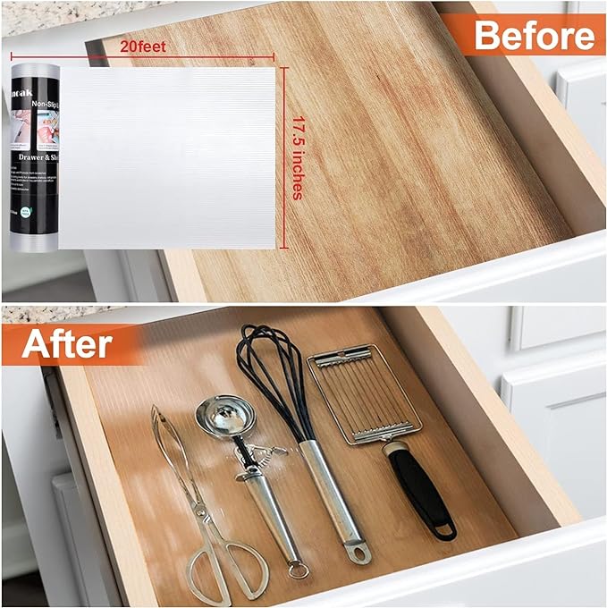 Shelf Liners for Kitchen Plastic - Transparent White