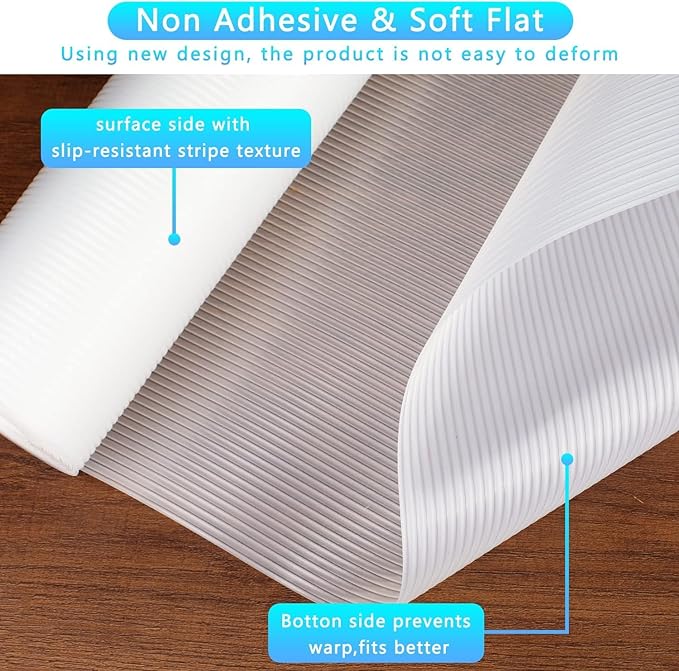 Shelf Liners for Kitchen Plastic - Transparent White