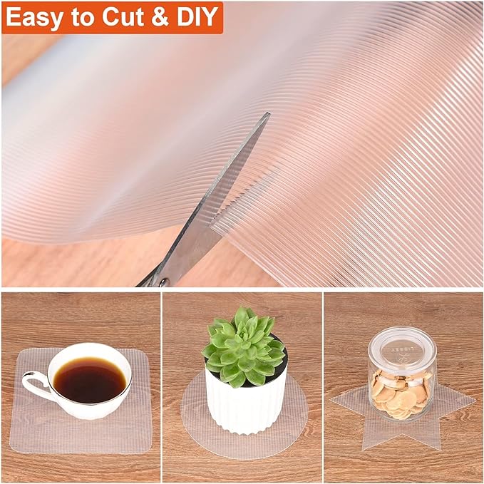 Shelf Liners for Kitchen Plastic - Transparent White