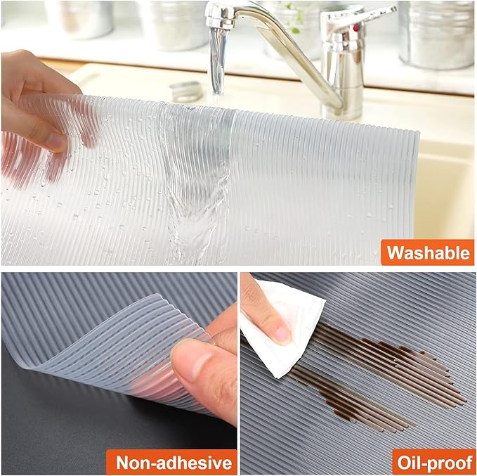 Shelf Liners for Kitchen Plastic - Transparent White