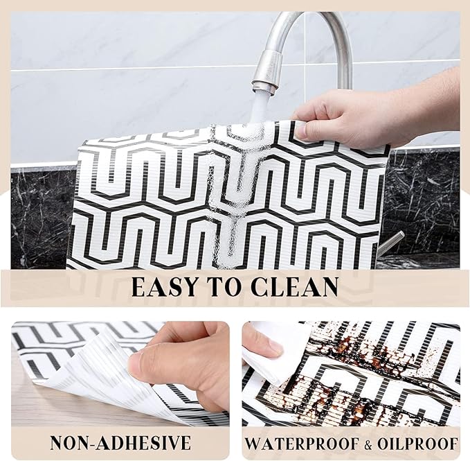 Shelf Liners for Kitchen Plastic - White Maze